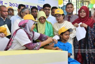 বাংলাদেশে ১ কোটি ৭০ লাখ শিশুকে বিনামূল্যে টাইফয়েড টিকা প্রদান