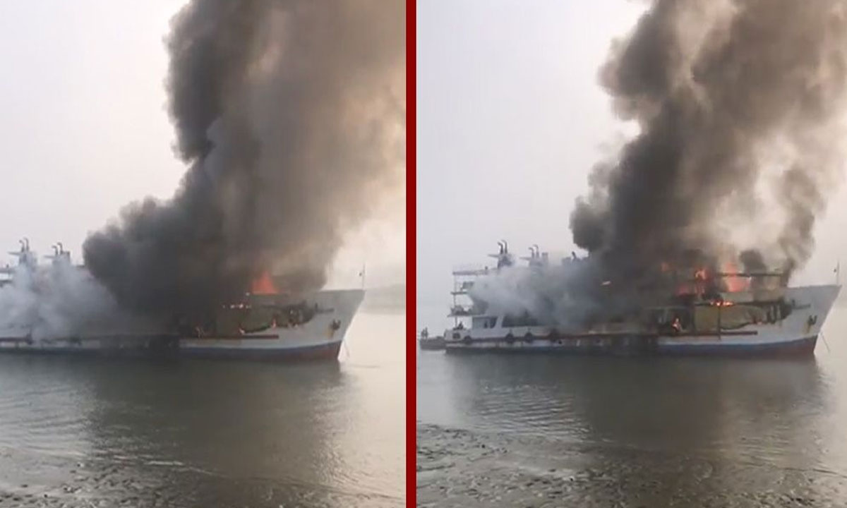 কক্সবাজার নুনিয়ারছড়া ঘাটে সেন্টমার্টিনগামী ক্রুজ জাহাজে অ'গ্নি'কা'ণ্ড, হতাহত নেই