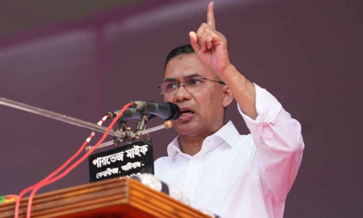 সিলেটে সমাবেশে তারেক রহমান: ভোট ডাকাতির ষড়যন্ত্র প্রতিহত করতে দেশের মানুষকে সজাগ থাকার আহ্বান