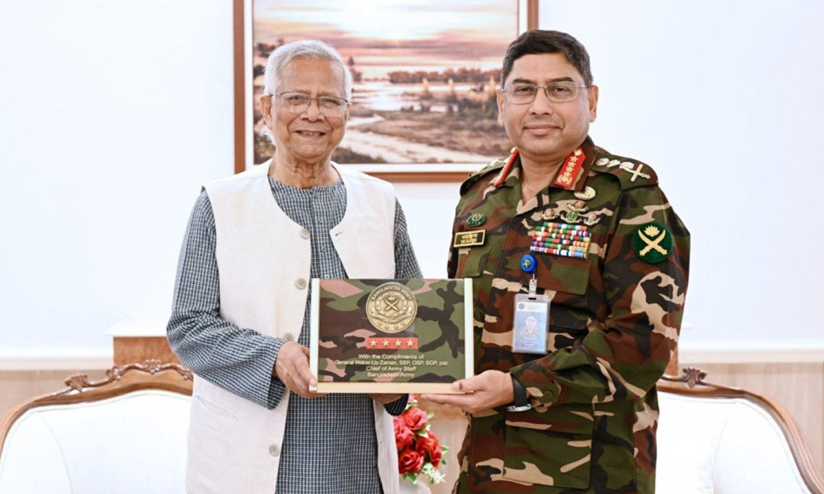 ড. মুহাম্মদ ইউনূসের সঙ্গে সেনাবাহিনী প্রধান ওয়াকর-উজ-জামানের বিদায়ি সাক্ষাৎ