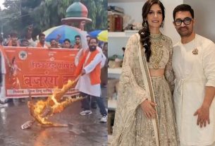 তৃতীয় বিয়ে নিয়ে বিতর্কে আমির খান, বিহারে বজরং দলের বিক্ষোভ